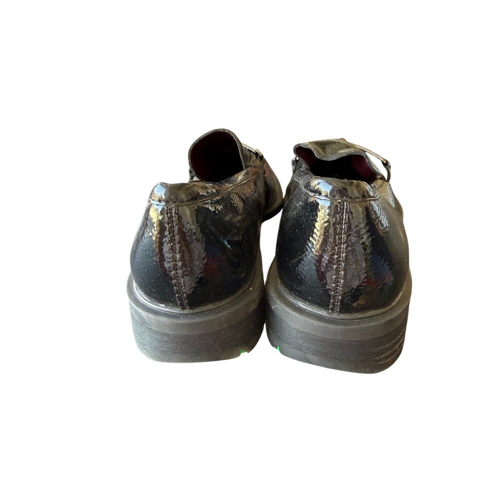 Franco Sarto Women's Black Patent Leather Silver Accent Loafers Size 9M - Picture 6 of 10